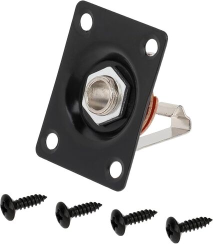 Input Jack for Electric Guitar Square Metal 1/4 Output Jack Plate Input Jack Socket for Style Electric Guitar Bass Parts and Accessories Replacement (Black) in Saudi Arabia