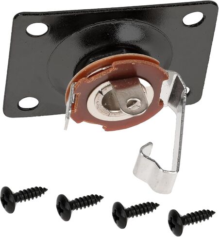 Input Jack for Electric Guitar Square Metal 1/4 Output Jack Plate Input Jack Socket for Style Electric Guitar Bass Parts and Accessories Replacement (Black) in Saudi Arabia
