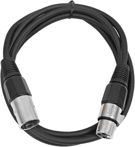 Seismic Audio - SAXLX-6-8 Pack of 6' Black XLR Male to XLR Female Patch Cables - Balanced - 6 Foot Patch Cords in Saudi Arabia