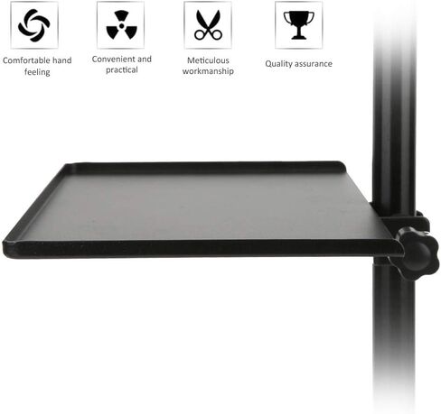 Microphone Stand Clamp-On Utility Shelf, Metal Sound Card Tray 5.51x7.87inch, Adjustable Angle Clamp-On Laptop Notebook Rack Tray Holder for Live Streaming, Music Studio, Stage in Saudi Arabia