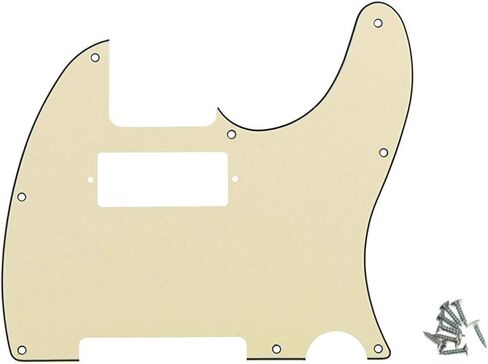 8 Hole Tele Mini Humbucker Pickguard with Mini Humbucker Pickup Hole for Tele/Telecaster Aged White in Saudi Arabia
