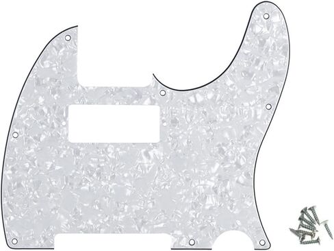8 Hole Tele Mini Humbucker Pickguard with Mini Humbucker Pickup Hole for Tele/Telecaster Aged White in Saudi Arabia