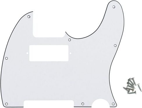 8 Hole Tele Mini Humbucker Pickguard with Mini Humbucker Pickup Hole for Tele/Telecaster Aged White in Saudi Arabia