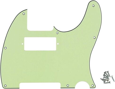 8 Hole Tele Mini Humbucker Pickguard with Mini Humbucker Pickup Hole for Tele/Telecaster Aged White in Saudi Arabia