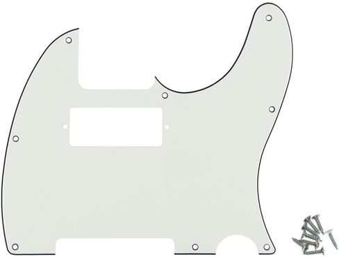8 Hole Tele Mini Humbucker Pickguard with Mini Humbucker Pickup Hole for Tele/Telecaster Aged White in Saudi Arabia