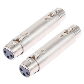 PNGKNYOCN XLR Female to Female Coupler,XLR 3-Pin Gender Changer Microphone Cable Adapter(2-Pack