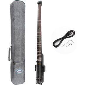 travel electric bass headless 4 strings bass with gigbag