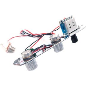 Alnicov Eletric Guitar 3 Way Loaded Prewired Control Plate Switch Harness Knobs With Jack for TL Tele Telecaster Guitar Parts Chrome