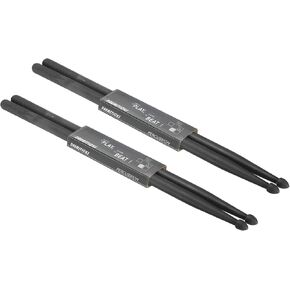 PATIKIL Nylon Drumstick 5A Plastic Anti Slip Handle Drum Stick for Adults Electronic Drums Musical Instrument Percussion Black 2 Pair