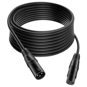 XLR Compliant 3-Pin Balanced Shielded DMX Male to Female DMX Stage Lighting Cable for Recording Studios, Microphone Mixers, and DJ LED Lights