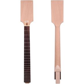 Electric Guitar Neck Blank 22 Fret 24.75 inch Mahogany Wood Paddle Head Rosewood Fretboard Guitar Neck Set in Unfinished Electric Guitar Neck Replacement DIY