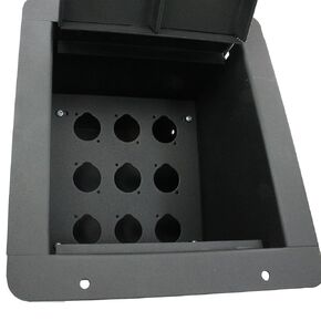 Recessed Floor Box with Blank Plate: 9 Space