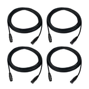 4pcs 5 m Signal line Flexible DMX Cable DMX Terminator 3 Pin for Stage DJ Party Wedding Club Lights