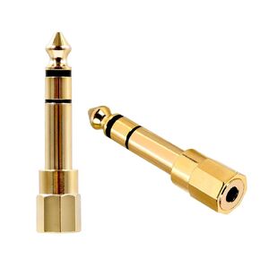 6.35mm to 3.5mm Audio Adapter Stereo Headphone Adapter Audio Jack Plug /4 inch Male to 1/8 inch Female Stereo Adapter Gold Plated for Speaker Headphone Guitar Digital Piano Amp, 2 Pack