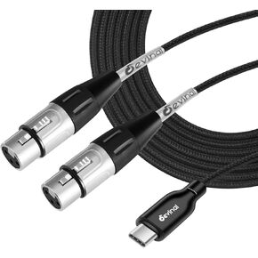 كابل تسجيل Devinal أنثى XLR إلى USB C، كابل إدخال ميكروفون مزدوج غير متوازن XLR أنثى إلى USB من النوع C متوافق مع هاتف Samsung Google Huawei Xiaomi الذكي أو MacBook، إلخ 3.3 قدم in Kuwait