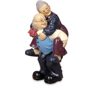 Creative Handmade Figurines Resin Elderly Couple Statue for Anniversary, Valentine's Day, Wedding, Birthday, Home Decor (Style 2: Love)