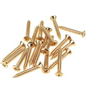 Musiclily Pro 2.5x18mm Guitar Countersunk Humbucker Pickup Ring Mounting Screws Pickup Frame Surround Screws for Les Paul SG, Gold (Set of 20)