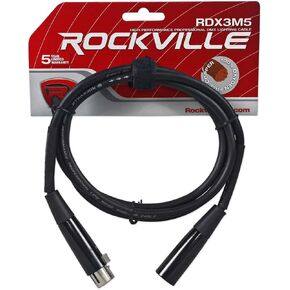 Rockville RDX3M50 50 Foot 3 Pin DMX Lighting Cable 100% OFC Copper Female 2 Male, Black in Saudi Arabia