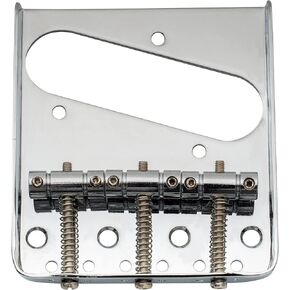 Musiclily Edged Telecaster Bridge Assembly with 3 Saddles for Fender American/Mexican Vintage Telecaster Style, Chrome