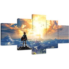 KAIWALK The Legend of Zelda Breath of The Wild Poster Video Game HD Print on Canvas Painting Wall Art for Living Room Decor Boy Gift (With Frame, The Legend of Zelda 1)