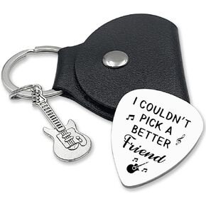 I Pick You Always Forever,Stainless Steel Engraving Guitar Picks Jewelry Gift for Men Boyfriend Husband Dad Son Musician Guitar Player Birthday Christmas Thanksgiving Father's Day Gifts