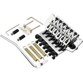 Musiclily Pro BL001 54mm (2-1/8 inch) Guitar Double Locking Tremolo Bridge System with 34mm Full Solid Brass Block for Floyd Rose Style Electric Guitar Replacement, Black