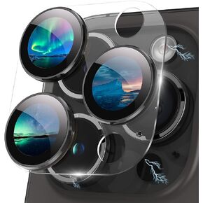 Design for iPhone 14 Pro/iPhone 14 Pro Max Camera Lens Protector, [Full Coverage] [HD Night Shooting] 9H Tempered Glass Clear Acrylic Camera Screen Cover for iPhone 14 Pro Max Black Titanium