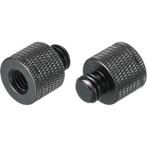 MECCANIXITY Mic Stand Adapter M8 Female to 3/8 Male Camera Screw Thread Adapter for Microphone Tripod Stand Black 2 Pack