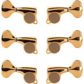 Gotoh Midsize 510 3+3 Guitar Tuners with Metal Knobs, Gold