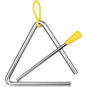 1 Pcs 8 Inch Musical Steel Triangle Hand Percussion Instrument With Striker- Rhythm Steel Triangles Music Instrument (8 inch)