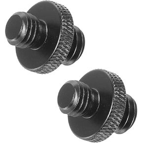 PATIKIL Mic Stand Adapter M8 Male to 3/8 Male Thread Tripod Screw Adapter Double Sides Camera Screw for Microphone Tripod Stand Black 2 Pack