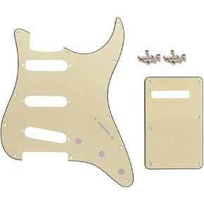 Vintage Tortoise SSS 11 Hole Strat Electric Guitar Pickguard with ST Back Plate Tremolo Cover for Fender US/Mexico Made Standard Stratocaster