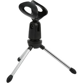 Desk Microphone Holder, 5/8 inch Thread Desktop Microphone Tripod Stand Shockproof Easy To Store Adjustable Angle for Live Streaming