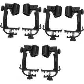 Vaguelly 6 Pcs Microphone Clip Drum Hoop Rim Mount Microphone Stand Clips Clip on Drum Mics Drum Rim Mic Clip Adjustable Mic Mount Adjustable Clip for Microphone Metal Drum Kit Bracket Clip