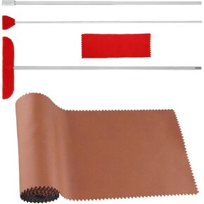 5pcs Grand Piano Soundboard Cleaning Tools, Includes Big & Small Brush Head Cleaning Tool Extension Rod Soft Fiber Polish Cloth, Piano Cleaner Kit (Black, Soundboard Dust Cover)