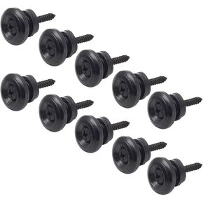 10PCS Guitar Strap Buttons Black Guitar Strap Lock Mushrooms Head Guitar Strap Button Guitar Strap Accessories for Electric Guitar Ukulele Bass
