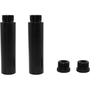 Maxmoral 2PCS Black Microphone Stand Extension Tube 5/8 Inch Threaded Microphone Extension Tube with 2PCS 3/8 Inch to 5/8 Inch Metal Adapters for Desktop Boom Stands