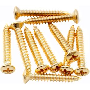 Musiclily Ultra 2.5x18mm Stainless Steel Countersunk Mounting Screws for Electric Guitar Bass String Guide or Pickup Ring, Nickel (Set of 10)
