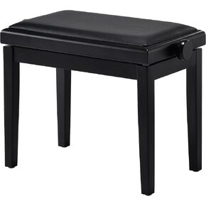 Adjustable Piano Bench, Wooden Piano Stool with Faux Leather Padded Cushion, Vanity Bench, Piano Seat (White)