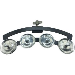 Percussion Backbeat Snare Tambourine with 4pair 6pair Double Row Metal Jingles Hi Hat Tambourine for Drum Set Accessories (13-14 Inch)
