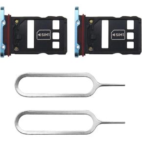 ECSiNG 2Pcs Dual SIM Card Slot Tray Holder Replacement Easy Installation Compatible with Huawei P30 Pro 2019 Rubber Gasket Eject Pin, Black