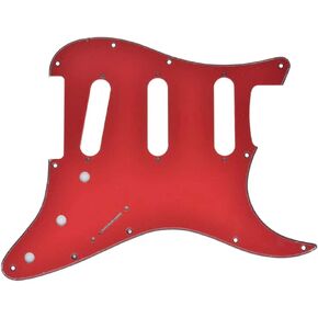 Dopro 11 Hole ST/Strat Style SSS Pick Guard for 3 Single Coil Pickups with Screws Black/White Grid
