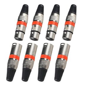3-pin XLR Cable Connector Male and Female for DMX Signal Wire or Audio Mixer Microphone Connector(Metal Shell 4 Sets Blue)