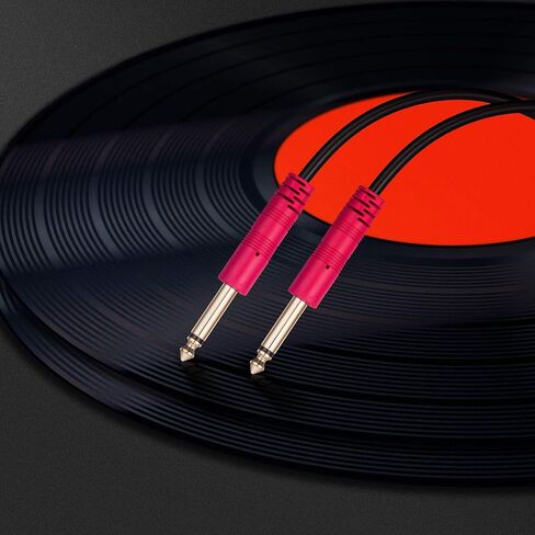 1/4 Inch Cable, 1/4 to 1/4 Audio Cable Guitar Cable Instrument Cable 6.35mm Mono Jack TS Unbalanced Patch Speaker Cable Compatible with Electric Guitar Bass Keyboard -15Ft in Kuwait