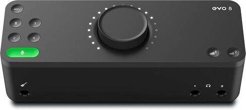 حزمة واجهة الصوت Audient EVO 4 2-In 2-Out USB مع كابل الآلة، وكابل XLR، وقطعة قماش تلميع Austin Bazaar in Kuwait