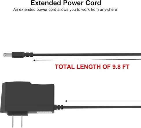 محول إمداد الطاقة Toxaoii 9V لدواسات الجيتار، سلك شاحن محول تيار متردد تيار متردد متوافق مع دواسة تأثيرات BOSS، لوحة مفاتيح البيانو، قابس دواسات تأثيرات الجيتار (9.8 قدم) in Kuwait