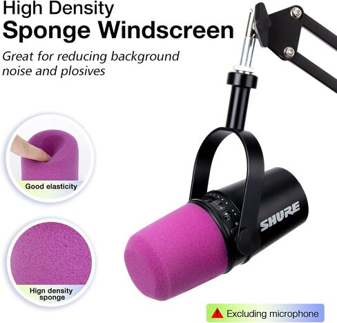 MV7 Pop Filter for Shure Mic - Microphone Cover Compatible with Shure mv7, Soundproofing Noise Reduction, Improving Sound Quality, Pop Filter for Shure Microphone by SUNMON（Purple） in Saudi Arabia