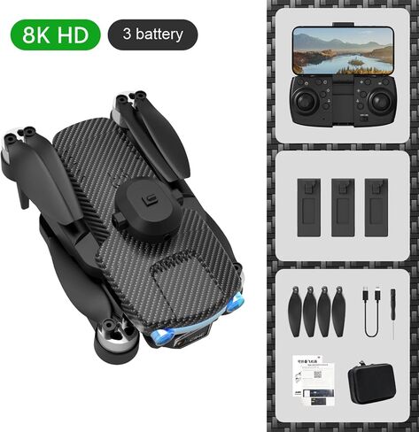 طائرة بدون طيار GoolRC مع كاميرا للبالغين، كاميرا 8K HD EIS مضادة للاهتزاز FPV بدون طيار، طائرة RC كوادكوبتر مع محرك بدون فرشاة، تجنب العوائق، اتبعني، التدفق البصري، وضع مقطوعة الرأس، تثبيت الارتفاع وبطاريتين in Saudi Arabia