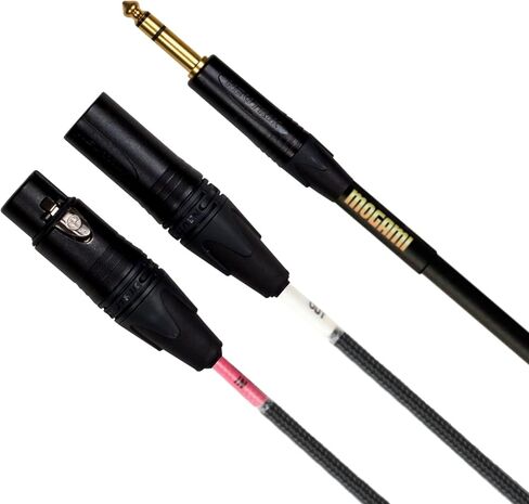 Mogami GOLD INSERT XLR-06 Insert Cable, 1/4" Straight TRS Male Plug to Straight XLR-Male and XLR-Female Send/Receive Connectors, Gold Contacts, 6 Foot in Kuwait