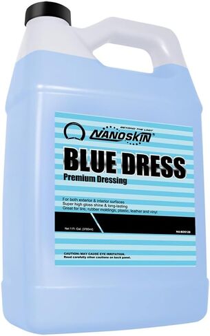 Nanoskin BLUE DRESS Premium Dressing - Sprayable Interior & Exterior Dressing| Works on Tire, Vinyl, Rubber, Plastic & Trim | Safe for Cars, Trucks, Motorcycles, RVs, Light Blue, 128 Fl Oz (Pack of 1) in Saudi Arabia